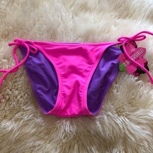 Bikini bottoms pink purple reversible size S